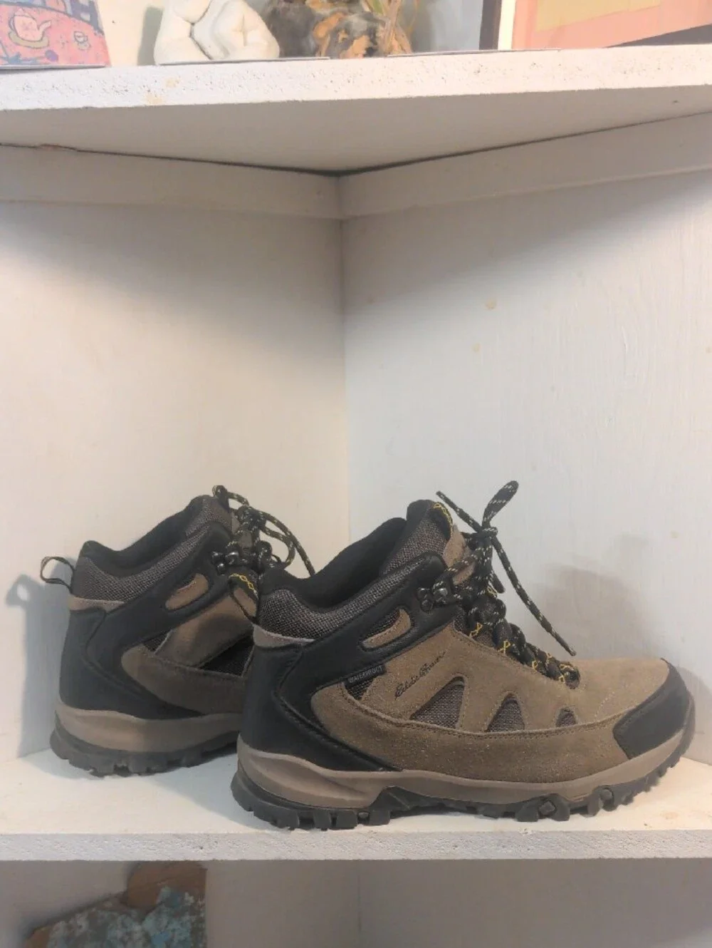 Eddie Bauer Men's Taupe and Black Trail Boots